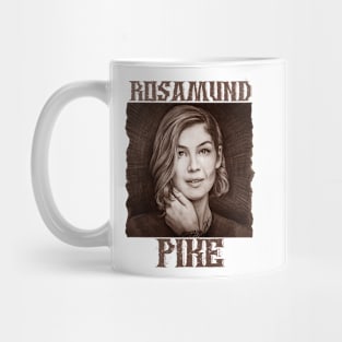 Rosamund Pike hand drawing graphic design and illustration by ironpalette Mug